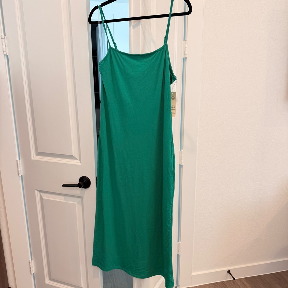 No Boundaries Midi Dress Teal Moss Green Large 12-14 Adjustable Strap